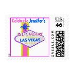 Las Vegas Birthday Pastel Sign with Name Postage