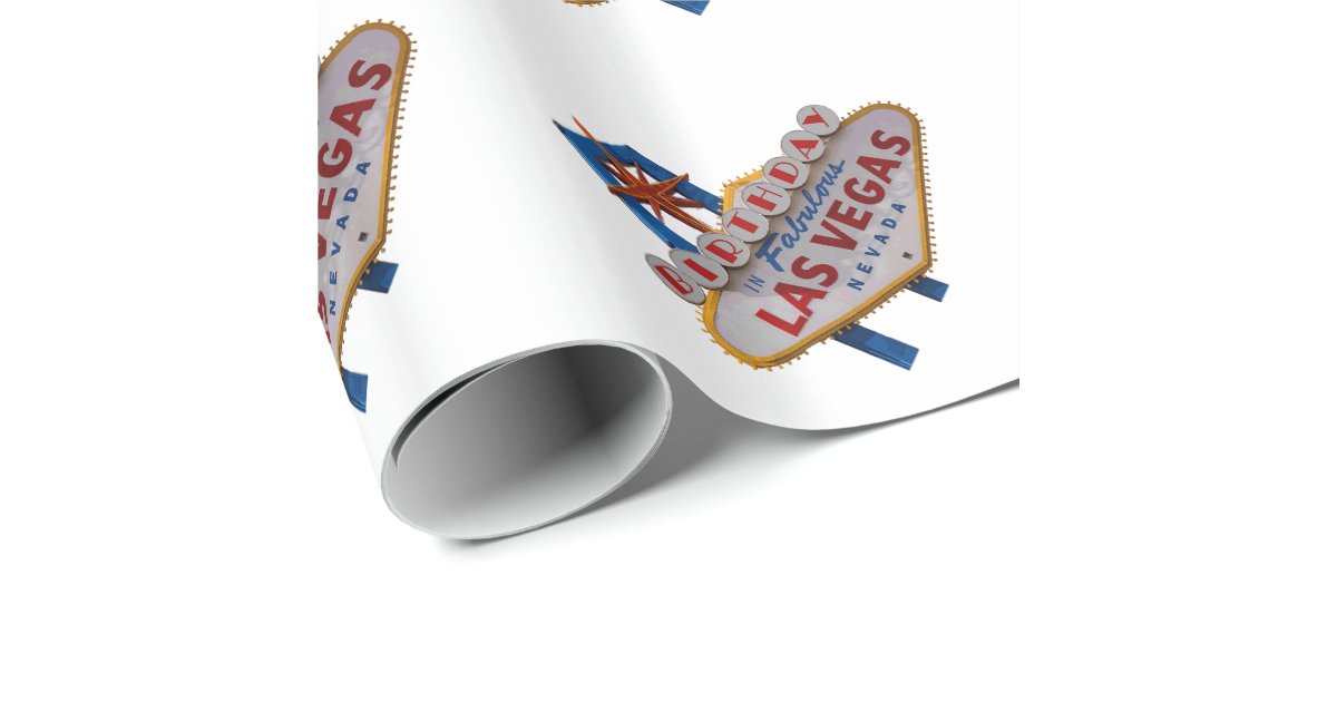 Las Vegas Birthday Wrapping Paper Zazzle