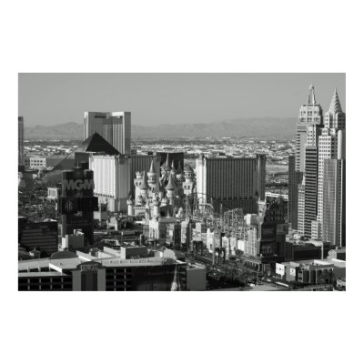 Las Vegas Black and White Photo Poster by TeeShirtsTShirts