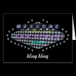 Las Vegas bling bling Card with Diamonds cards