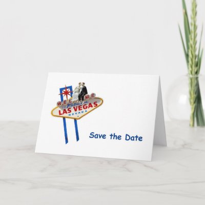 Vegas Bride on Las Vegas Bride   Groom Toppers Save The Date Card  Also Available In