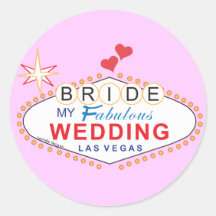 Las Vegas Bride Round Stickers