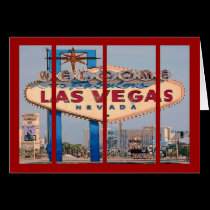 Las Vegas Cartoon Card Red