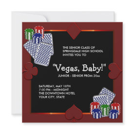 Las Vegas Casino Poker Prom Invitations invitation