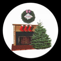 Las Vegas Chimney with Wreath Christmas Sticker