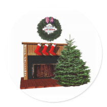 Las Vegas Chimney with Wreath Christmas Sticker by vegasdusoleil Las Vegas Chimney with Wreath Christmas Sticker