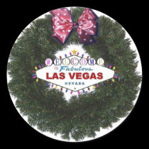 Las Vegas Christmas Wreath Stickers