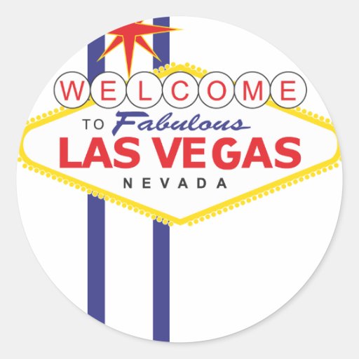 las vegas classic round sticker Zazzle
