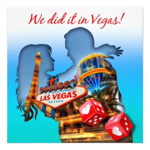 Las Vegas Couple Wedding Reception Announcement (front side)