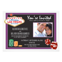 Las Vegas Destination Wedding Invitation (purple)
