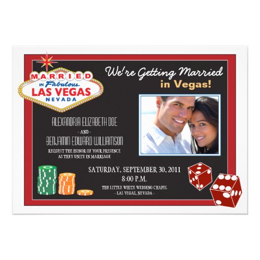 Las Vegas Destination Wedding Invitation (red)