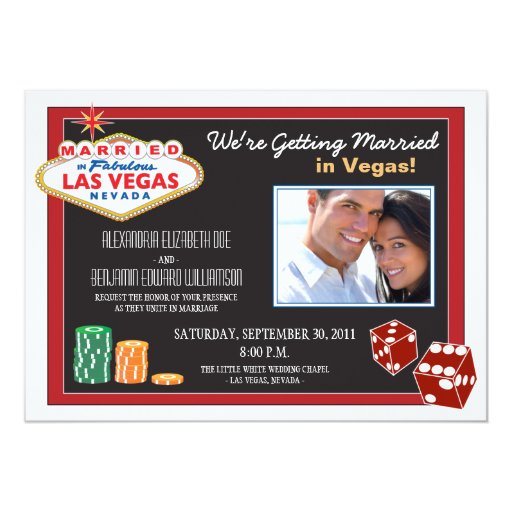 Las Vegas Destination Wedding Invitation (red) | Zazzle