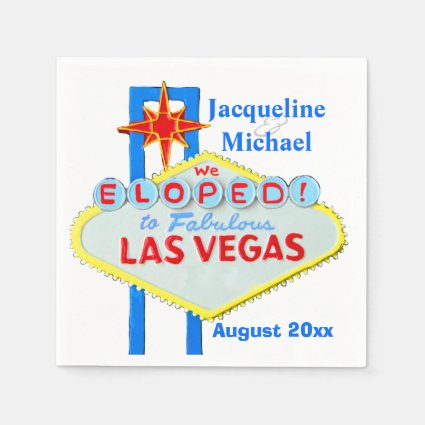 Las Vegas Elope Announcement Paper Napkins