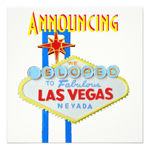 Las Vegas Elope  Wedding Announcement (front side)