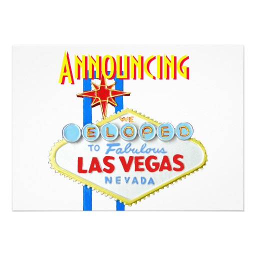 Las Vegas Eloped Wedding Announcement (front side)
