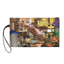 Las Vegas Evening Skyline Wristlet Bag