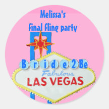 Las Vegas Final Fling for bride to Be Round Stickers