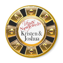 Las Vegas Gold & Black Casino Chip Magnet Favor