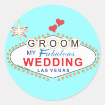 Las Vegas Groom Round Stickers