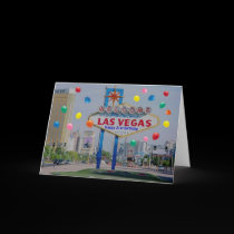 Las Vegas Happy 21st Birthday Card in Blue