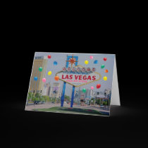 Las Vegas Happy 50th Birthday Card  in Pink