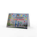 Las Vegas Happy 50th Birthday Card in Pink by vegasdusoleil Las Vegas Happy 50th Birthday Card in Pink