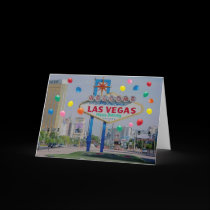 Las Vegas Happy Birthday Card with Balloons