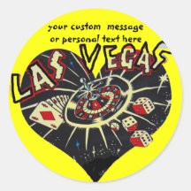 Las Vegas Heart Round Stickers