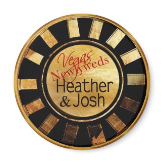 Las Vegas Heather & Josh Casino Chip Magnet Favor zazzle_magnet