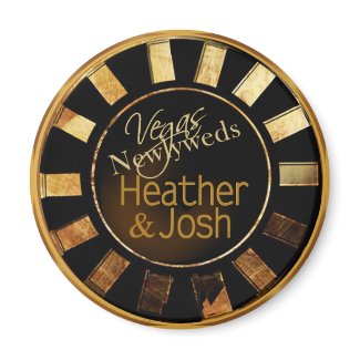 Las Vegas Heather &amp; Josh Casino Chip Magnet Favor