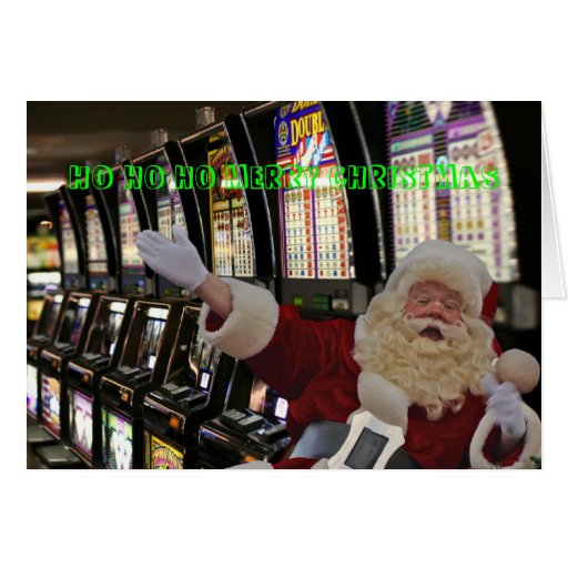 Las Vegas HO HO HO MERRY CHRISTMAS Santa Card