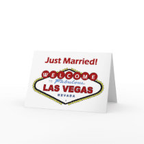 Las Vegas Just Married! Announcement Card. NEW Dee