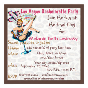 Las Vegas Leopard Fur Bachelorette Party Personalized Invitation