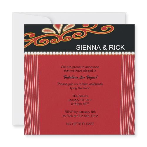 Las Vegas Marriage Announcement invitation