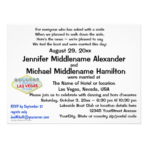 Las Vegas Marriage Announcement with Reception