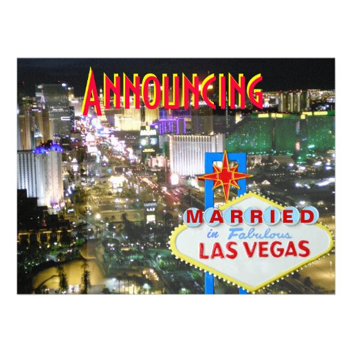 Las Vegas Marriage Announcement with Reception (front side)