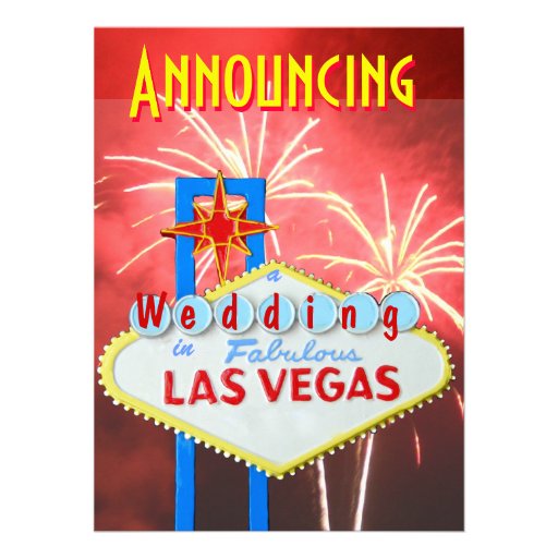 Las Vegas Marriage with Reception Invite (front side)
