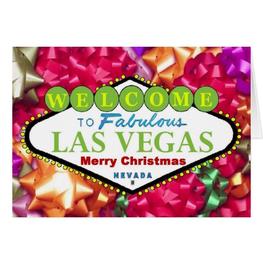 Las Vegas Merry Christmas with Bows Card
