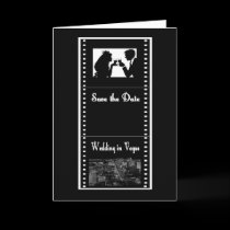 Las Vegas Movie Film Save the Date Card Strip