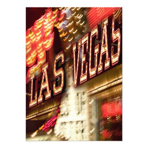 Las Vegas Neon Lights Glamourous Wedding Invites