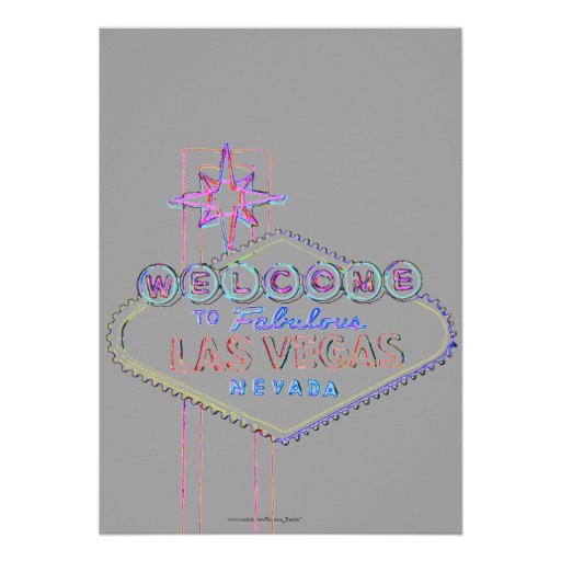 Las Vegas Neon Sign Birthday Bash Personalized Announcement