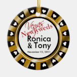 Las Vegas Newlyweds Casino Chip Photo Christmas Tree Ornament