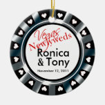 Las Vegas Newlyweds Casino Chip Photo Christmas Tree Ornament