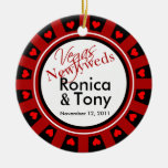 Las Vegas Newlyweds Casino Chip Photo Christmas Ornaments