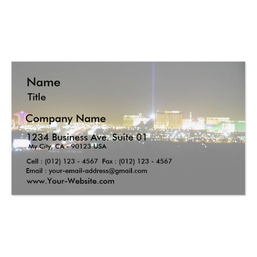 Las Vegas Nighttime Business Card