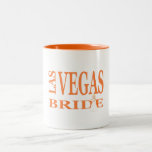 LAS VEGAS ORANGE TEXT WITH BRIDE IMAGE Mug mugs