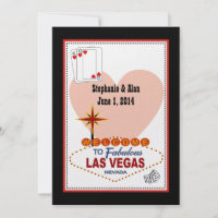 Las Vegas Pair of Hearts Wedding Invitation