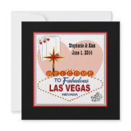 Las Vegas Pair of Hearts Wedding Invitation invitation
