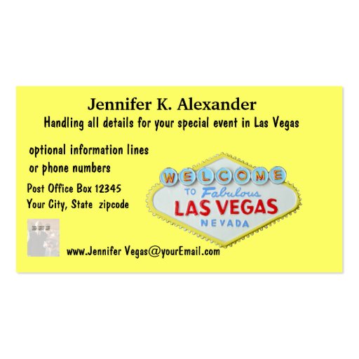 Las Vegas Party Planner Events Business Cards (front side)