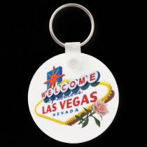 Las Vegas Pink Rose Keychain